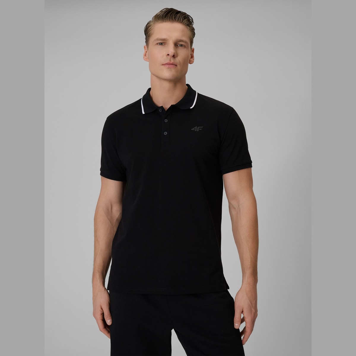 Pánske polo tričko regular - čierne · záber 3