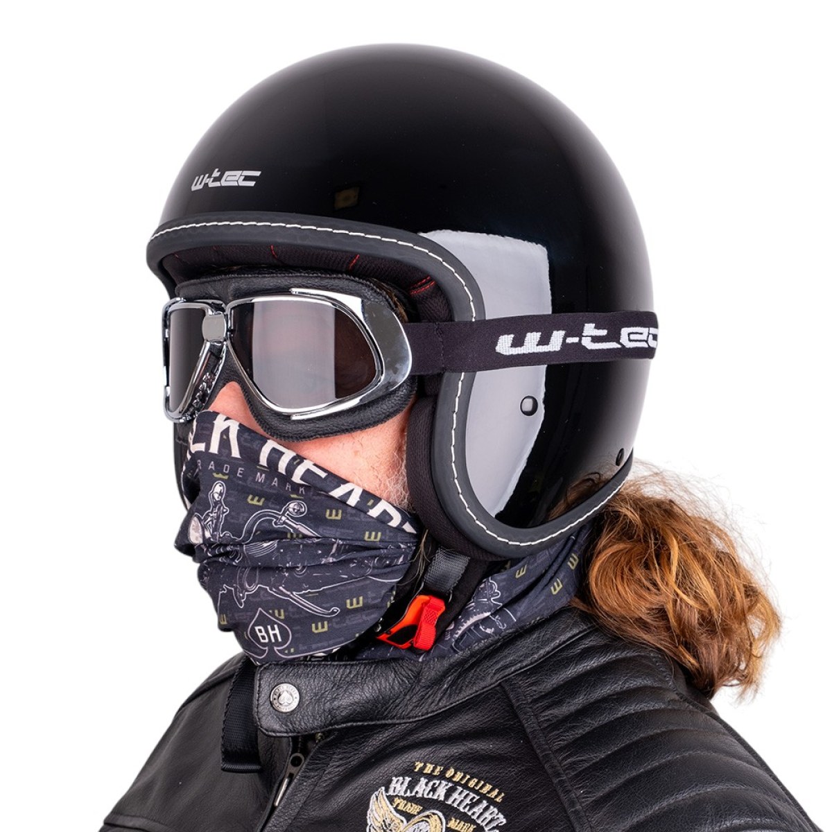 Chopper prilba W-TEC Badachos s okuliarmi Atavist - Veľkosť: 53-54, XS · záber 1