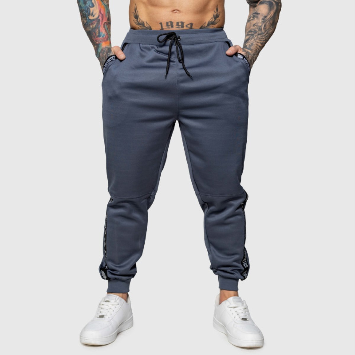 Jogger tepláky Iron Aesthetics Partial, sivé · záber 4