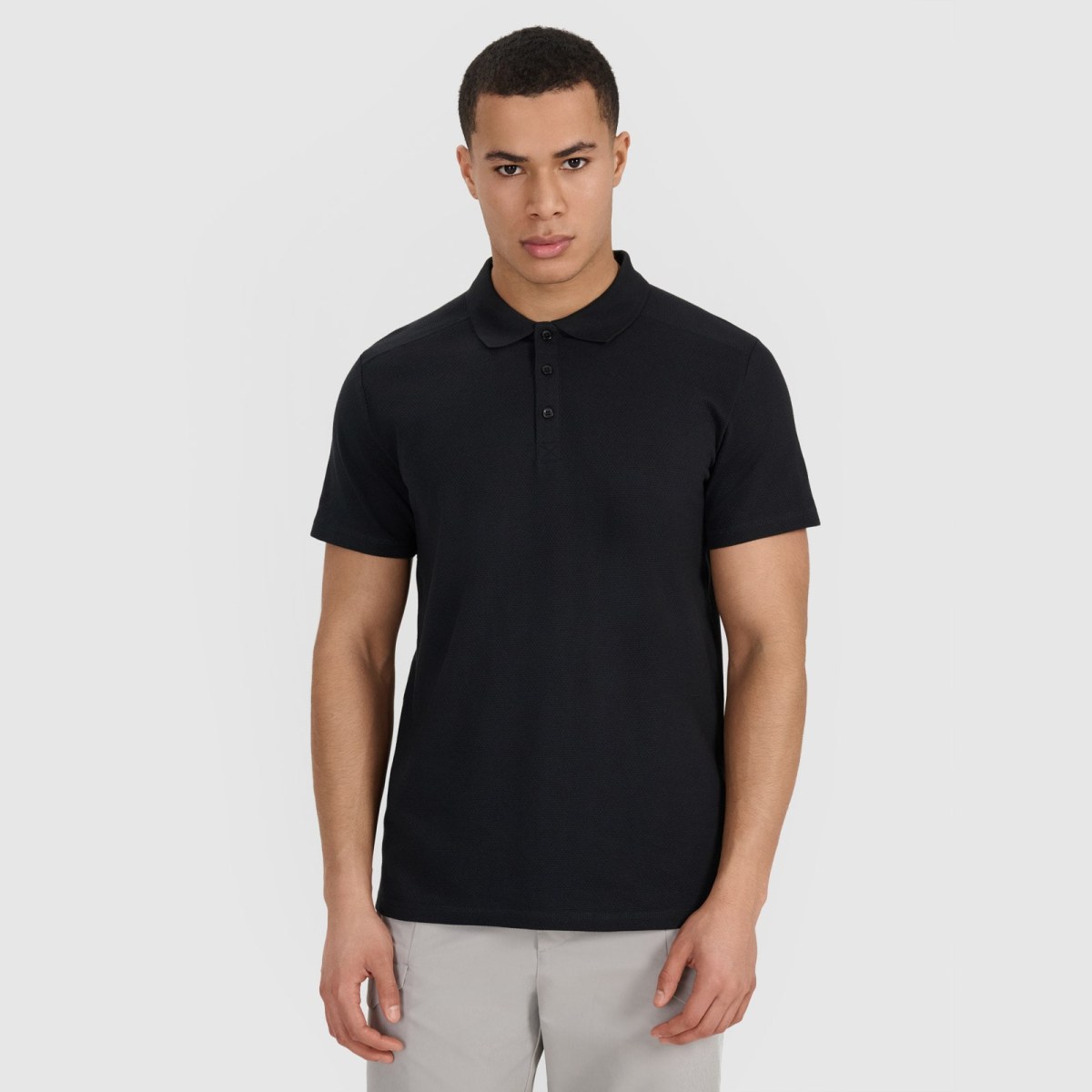 Pánske regular polo tričko - čierne · záber 3
