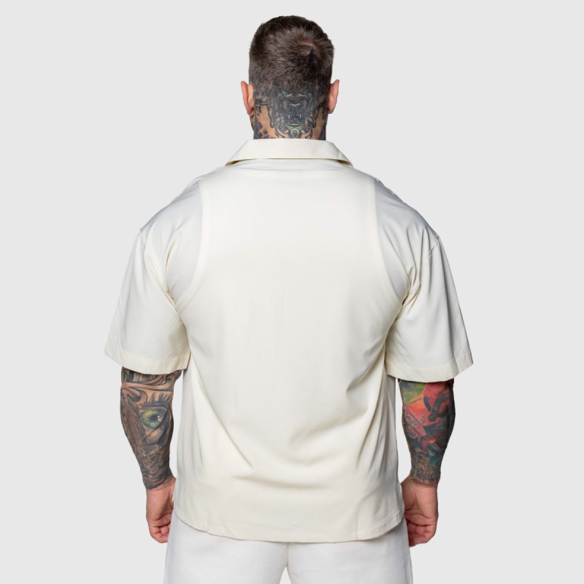 Oversized košeľa Iron Aesthetics Cuban, béžová · záber 2