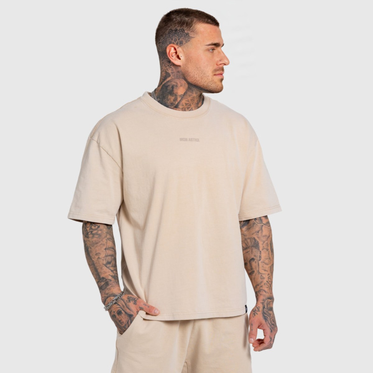Pánske tričko Iron Aesthetics X Washed, béžové · záber 4
