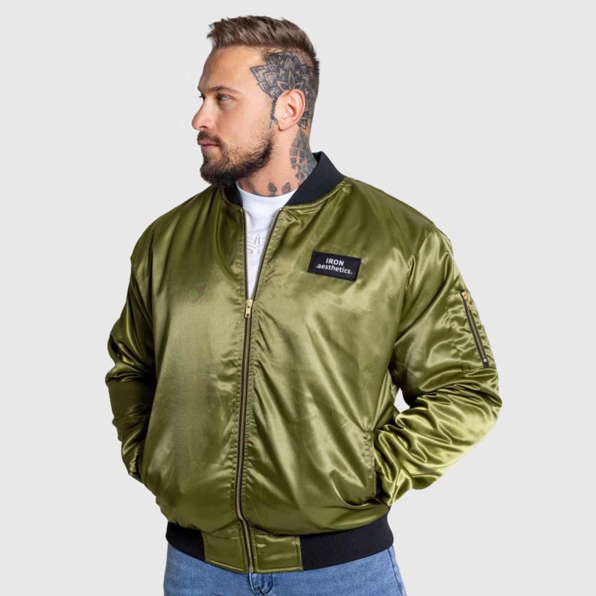 Bomber bunda Iron Aesthetics Maverick, zelená · záber 3