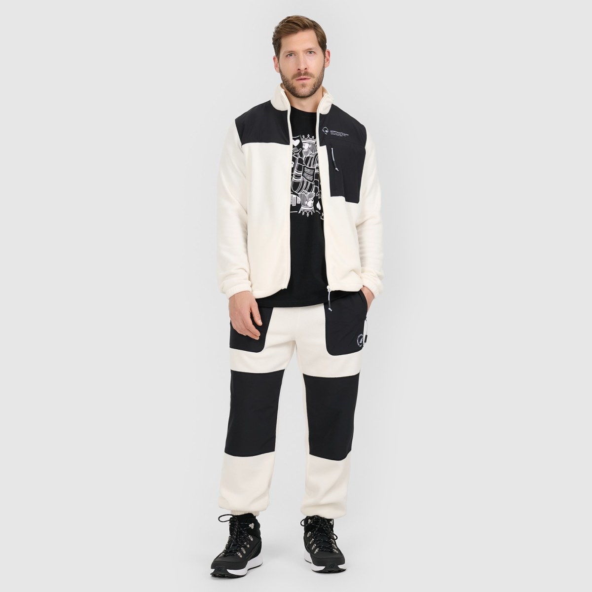Pánske polarové jogger nohavice - béžové · záber 1