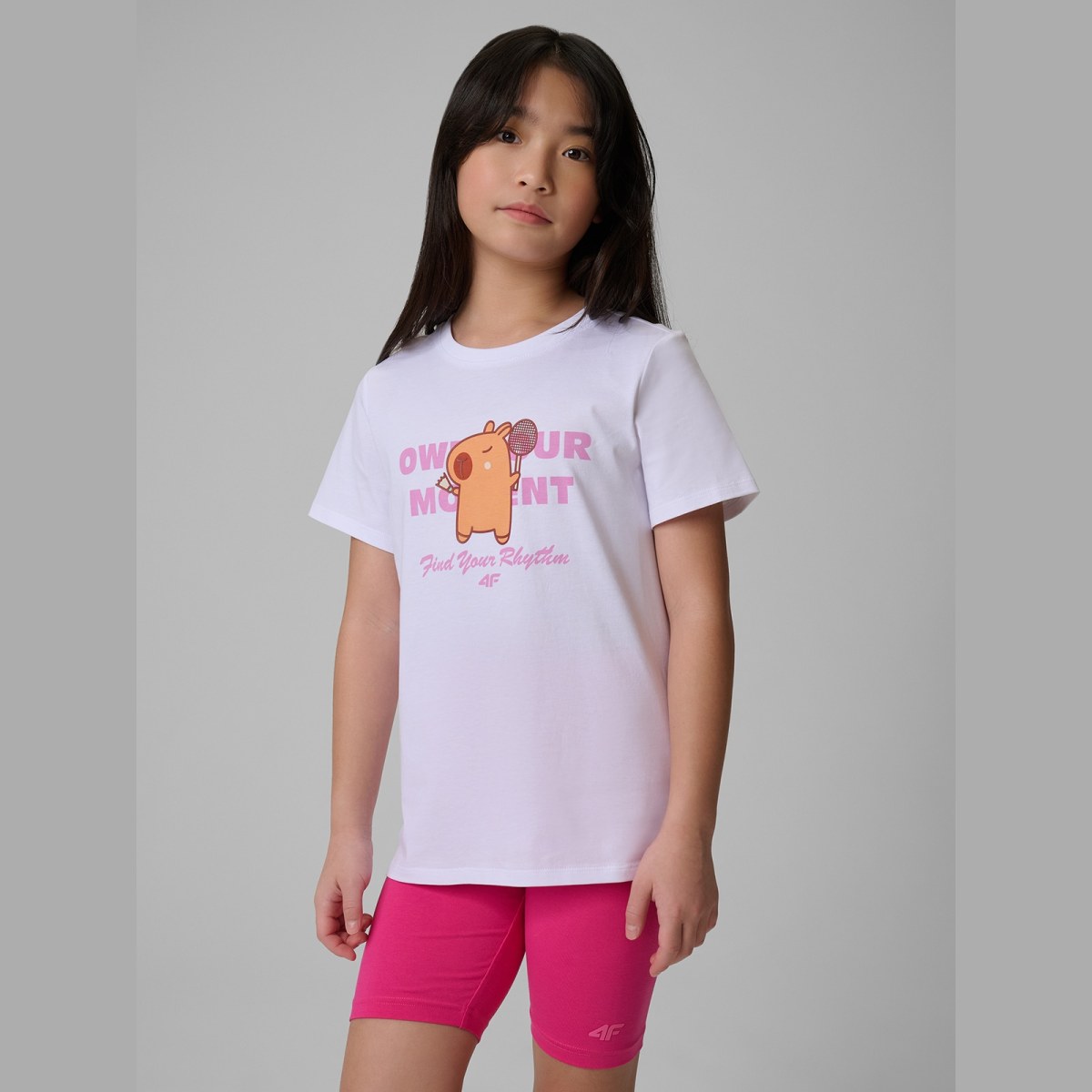 T-shirt regular s potlačou dievčenský - biely · záber 9