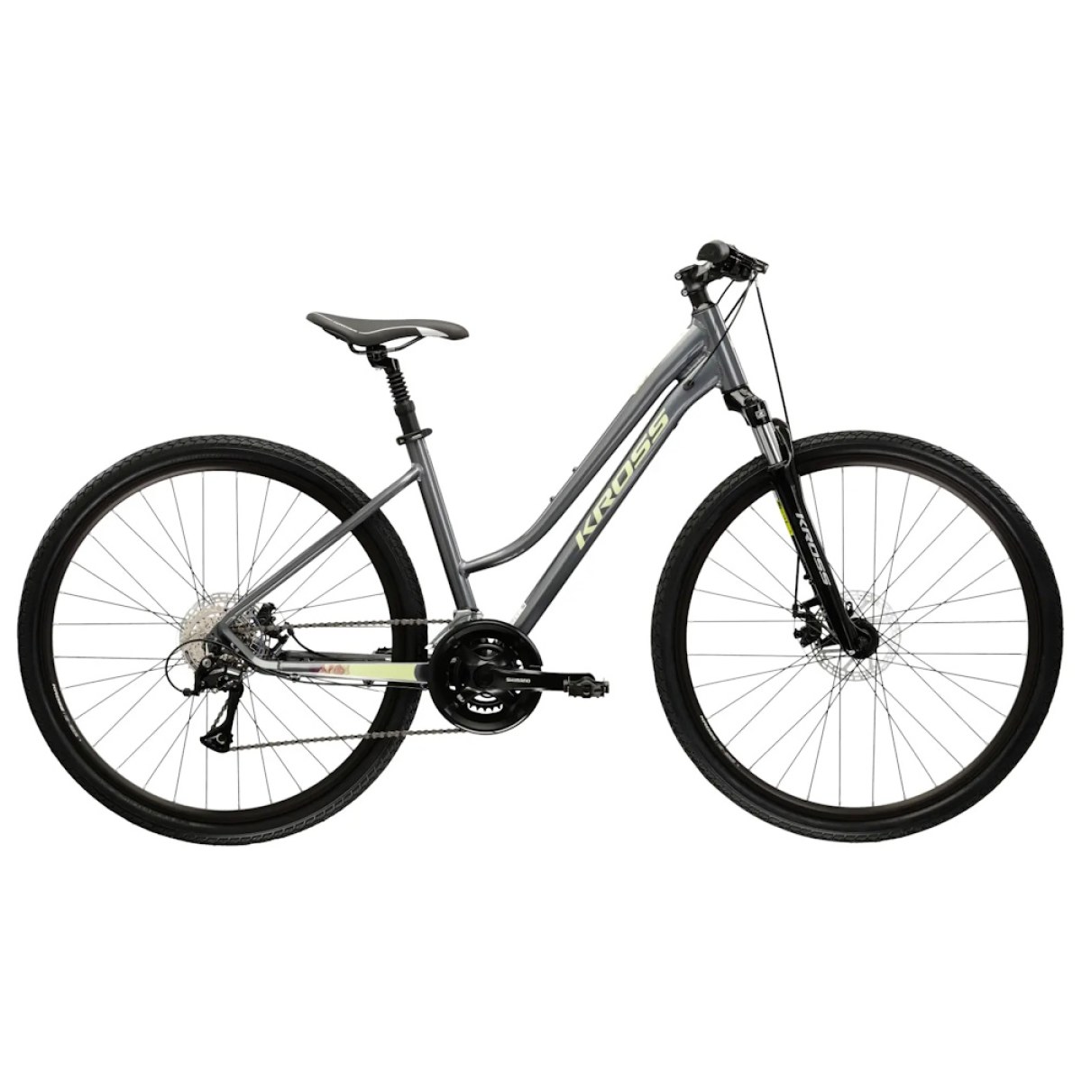 Kross EVADO 3.0 28" - model 2025 šedá / zelená / lesk - L (19", 168-180 cm) · záber 1