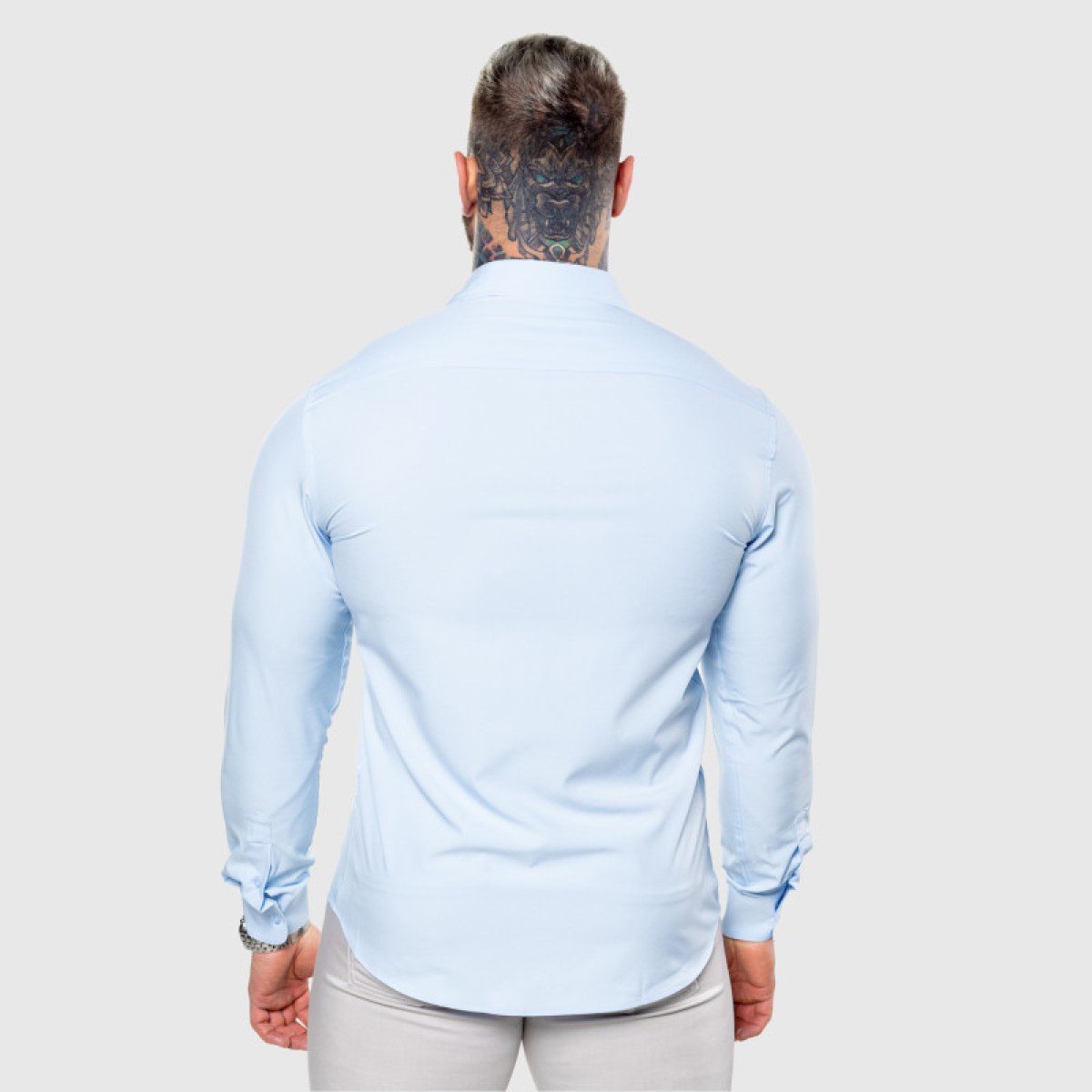 Strečová košeľa Iron Aesthetics Slim Stretch, svetlomodrá · záber 4