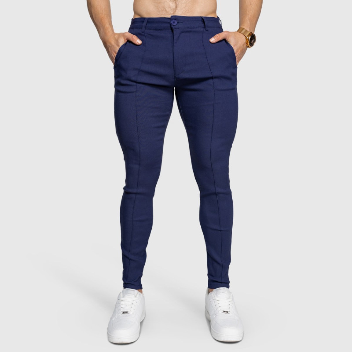 Strečové nohavice Iron Aesthetics Excellence, navy · záber 2