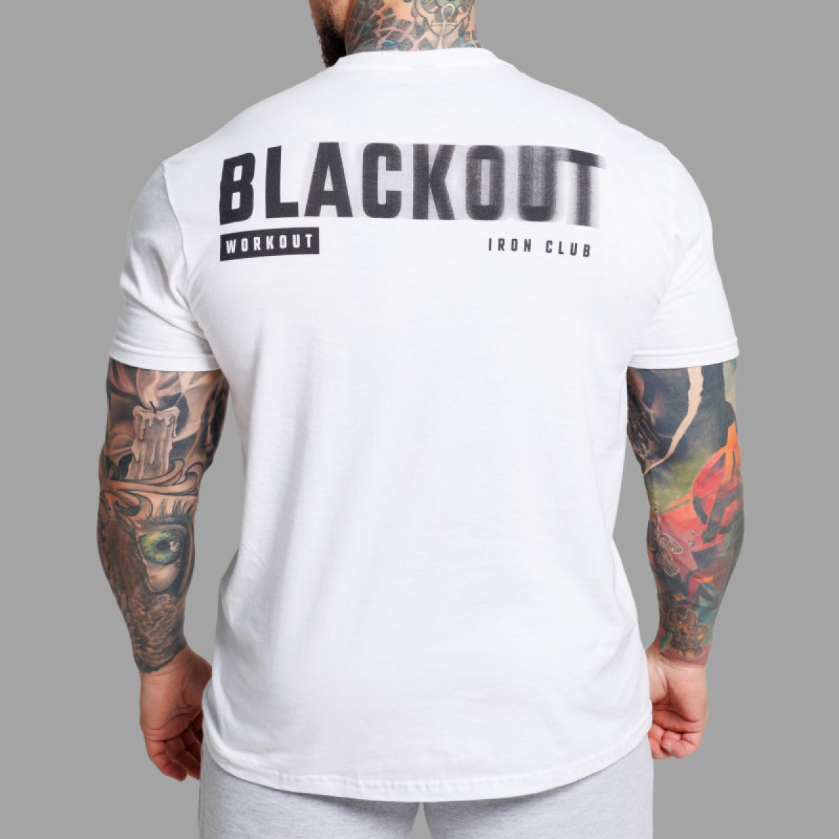 Pánske tričko Iron Aesthetics Blackout, biele · záber 1