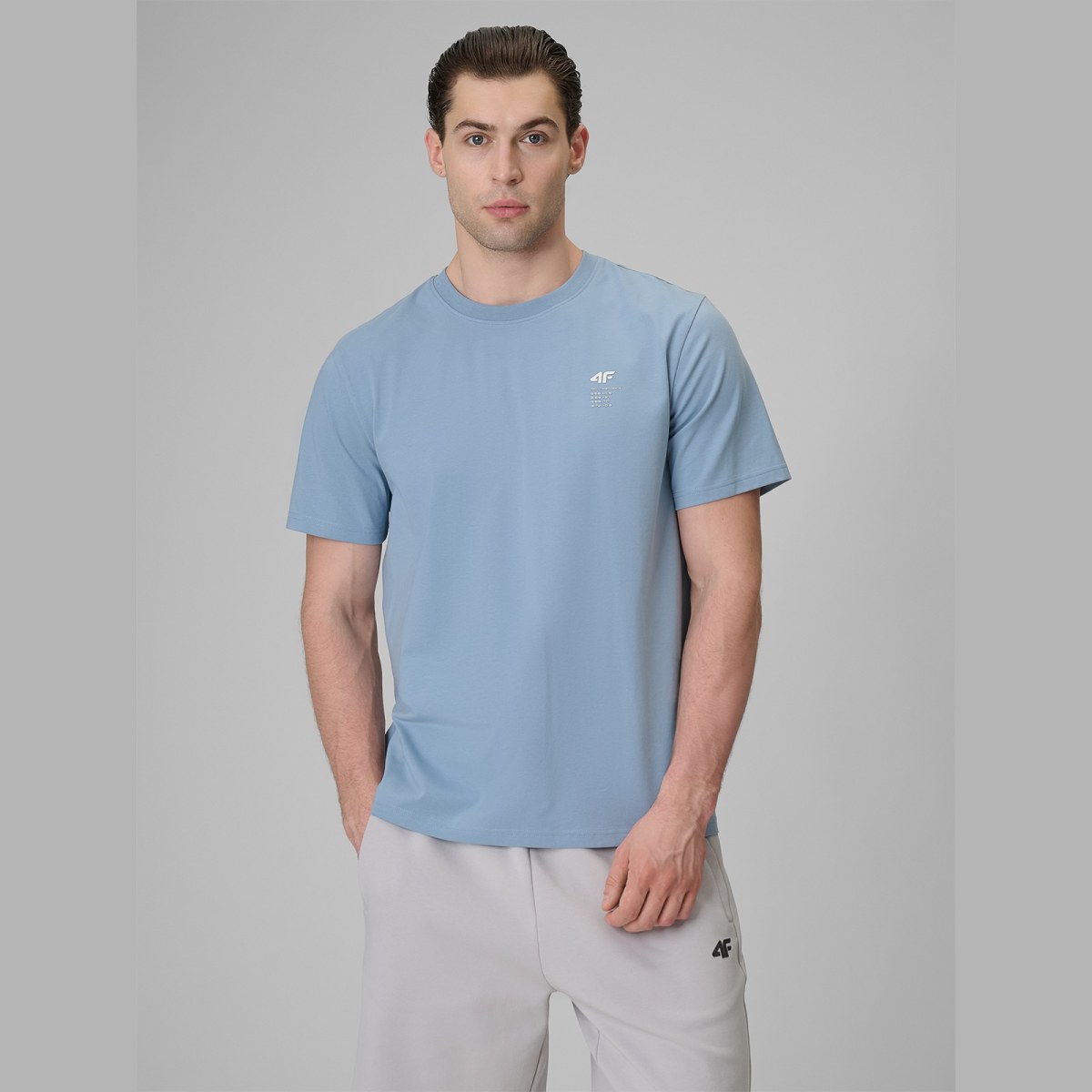 T-shirt regular hladký pánsky - modrý · záber 1