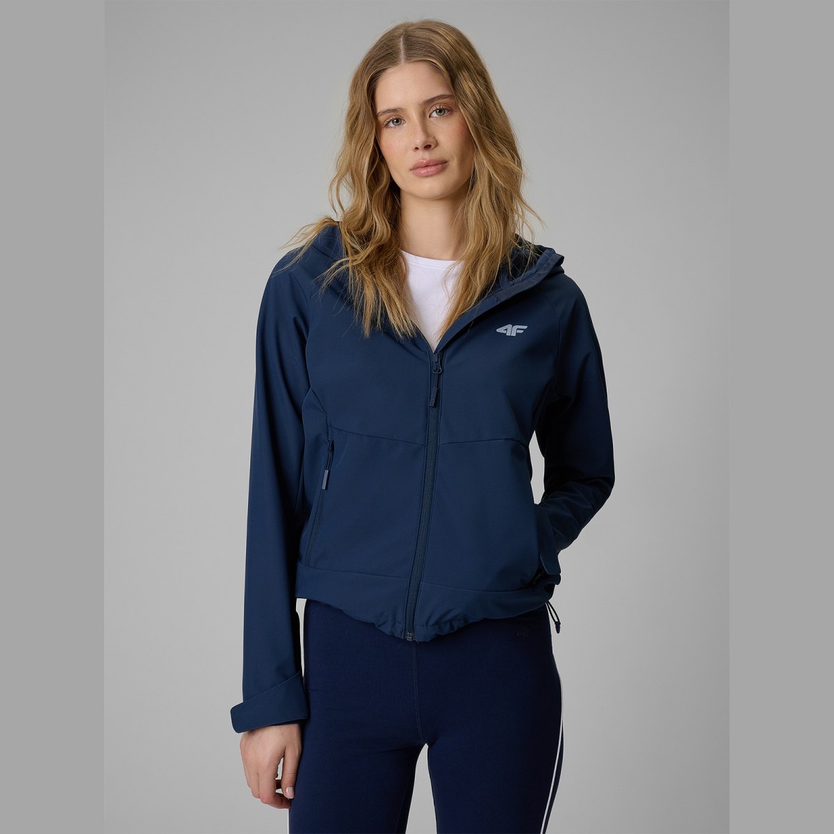 Dámska softshell bunda vetruodolná membrána 5000 - tmavomodrá · záber 1