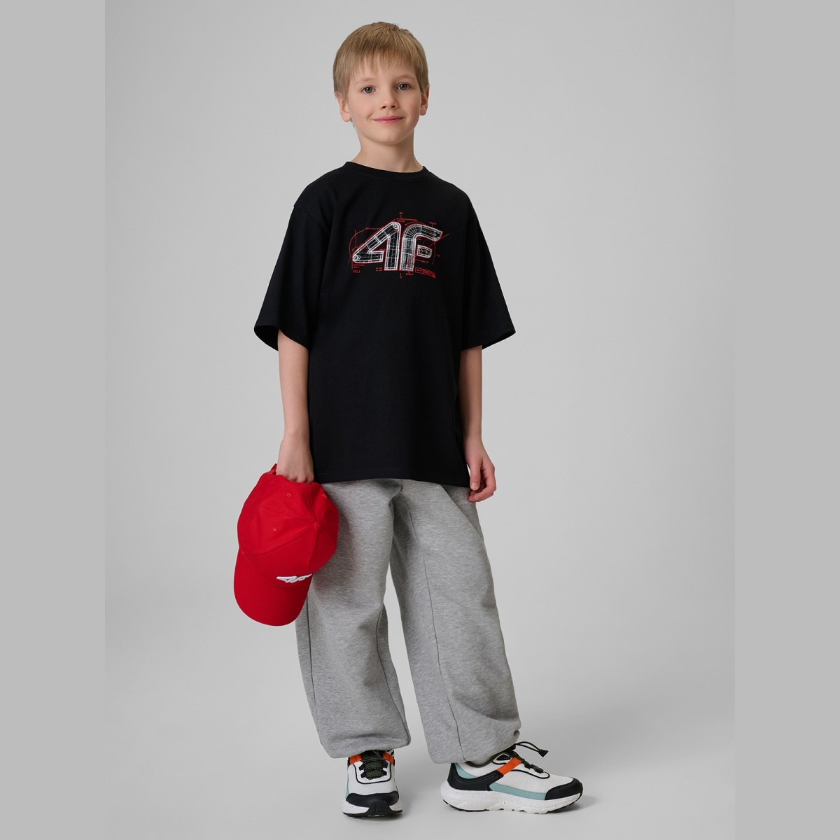 T-shirt loose s potlačou chlapčenský - čierny · záber 2