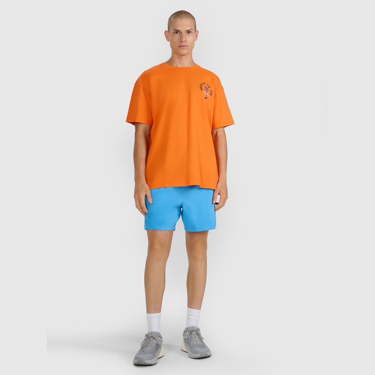 T-shirt oversize s potlačou pánsky - oranžový · záber 2