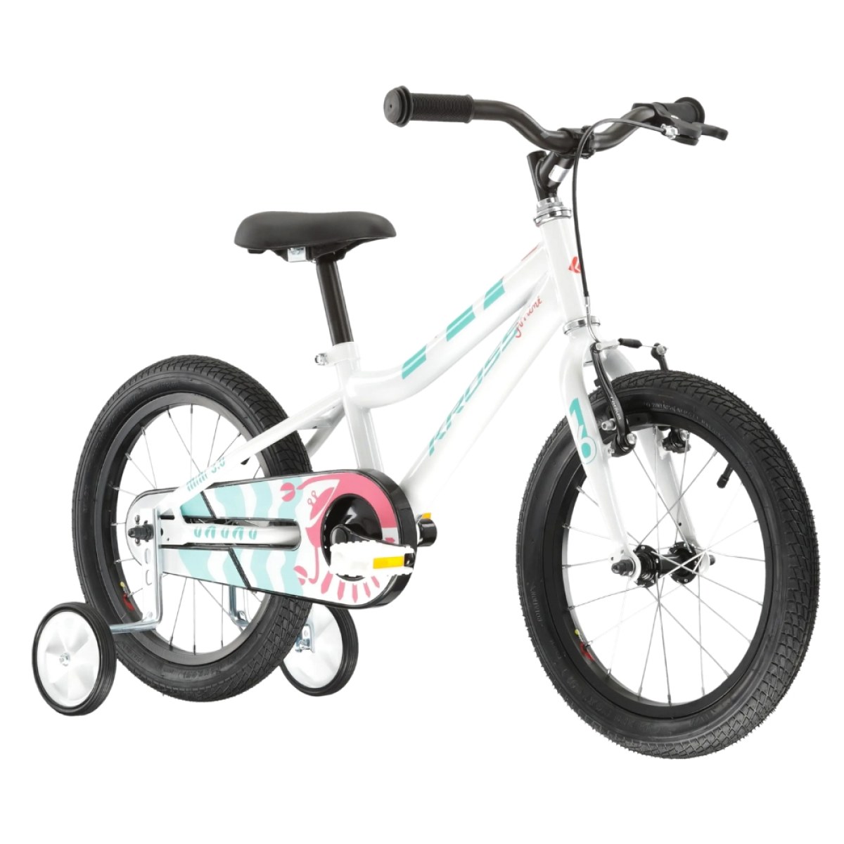 Kross Mini 3.0 16" - model 2025 biela / seledynová / korálová / lesk - 9" (100-125 cm) · záber 1