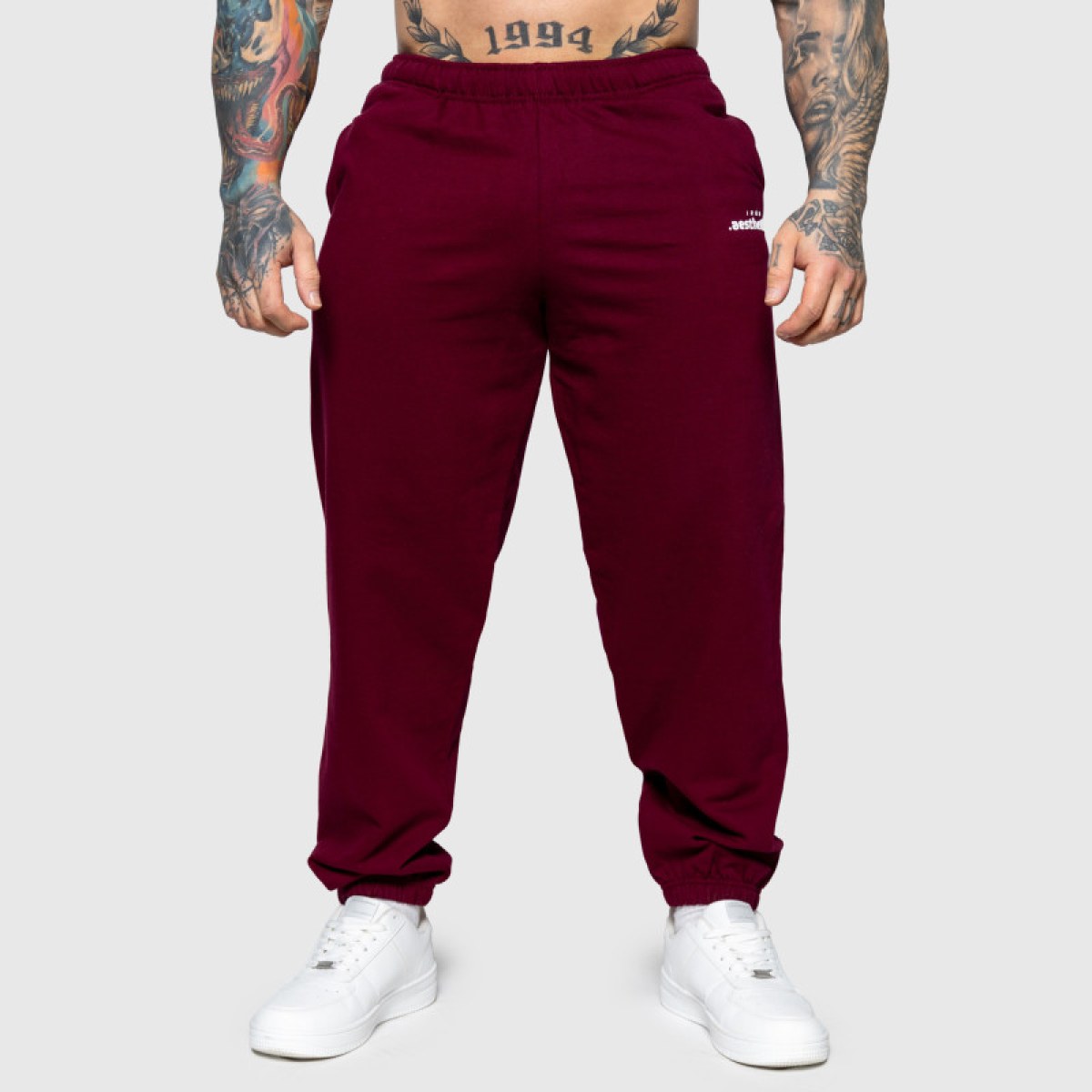 Oversized tepláky Iron Aesthetics Relaxed, bordové · záber 1