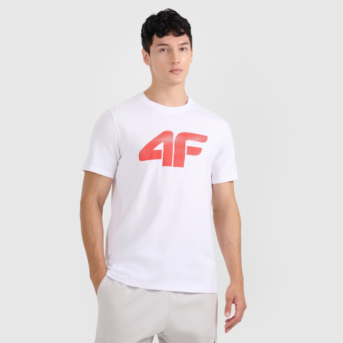 T-shirt regular s potlačou pánsky - biele · záber 1