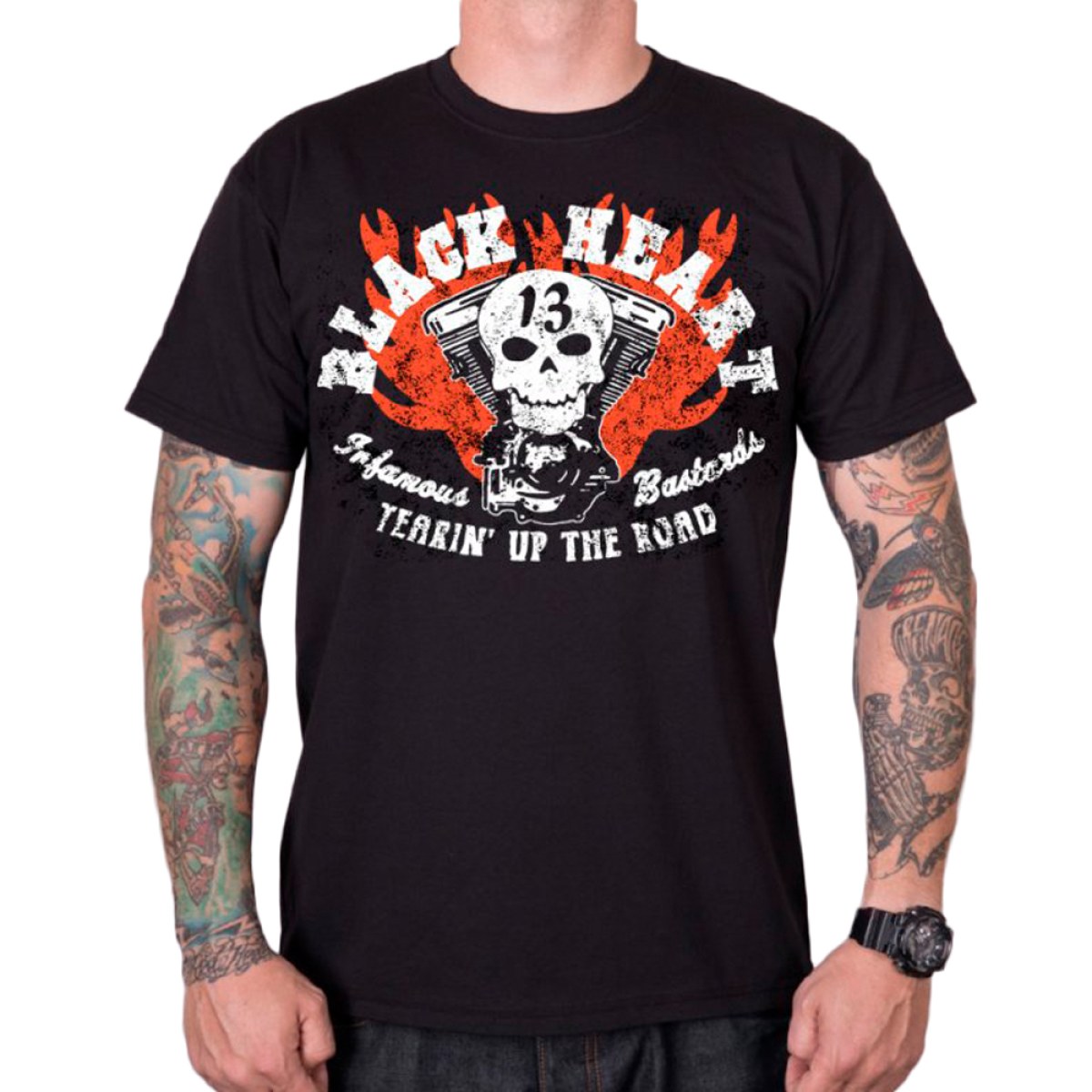 BLACK HEART Flathead Skull čierna - L · záber 1
