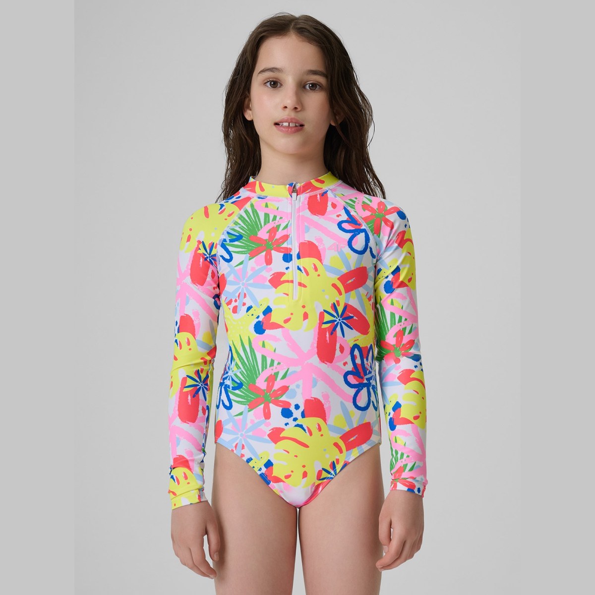 Dievčenské jednodielne plavky s ochranou UPF50+ - multicolor · záber 3