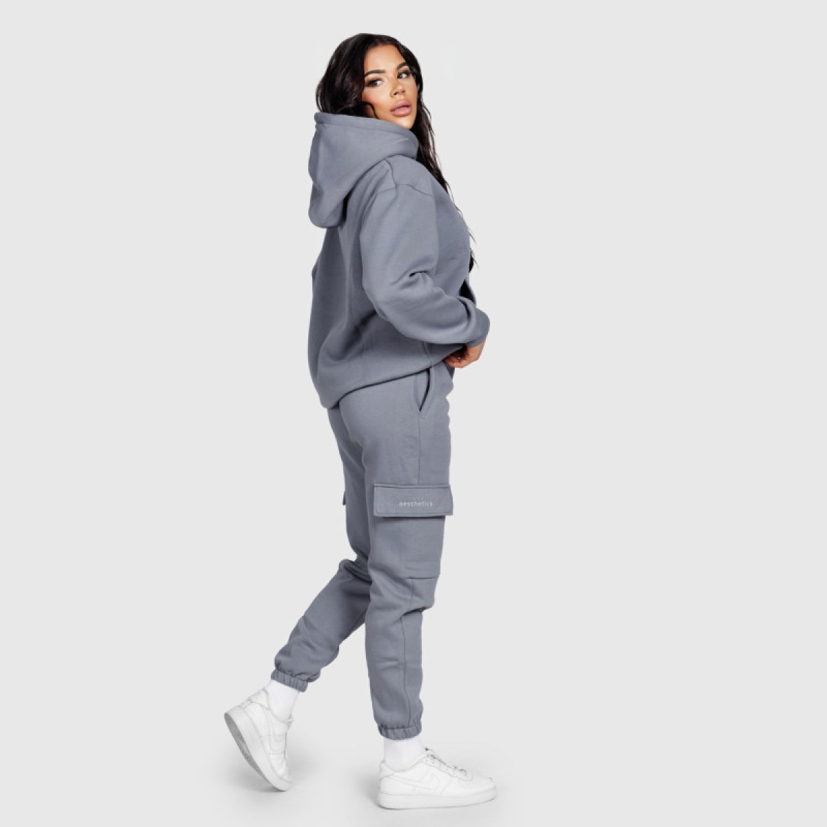 Dámska oversize súprava Iron Aesthetics Cargo, sivá · záber 4