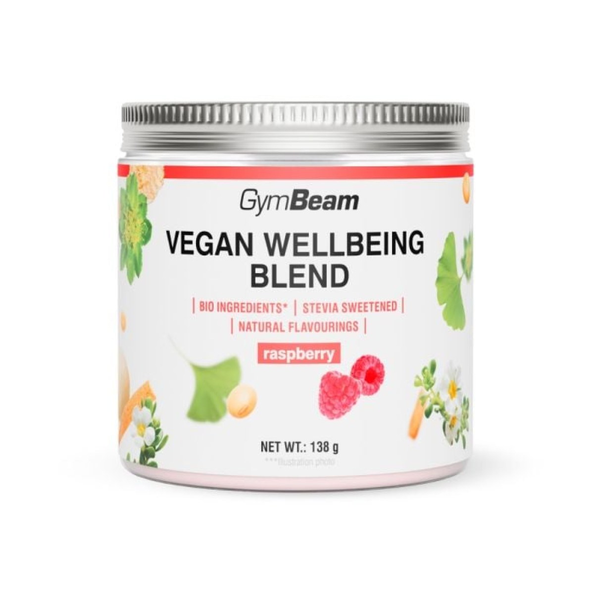 GymBeam Vegan Wellbeing Blend malina · záber 1