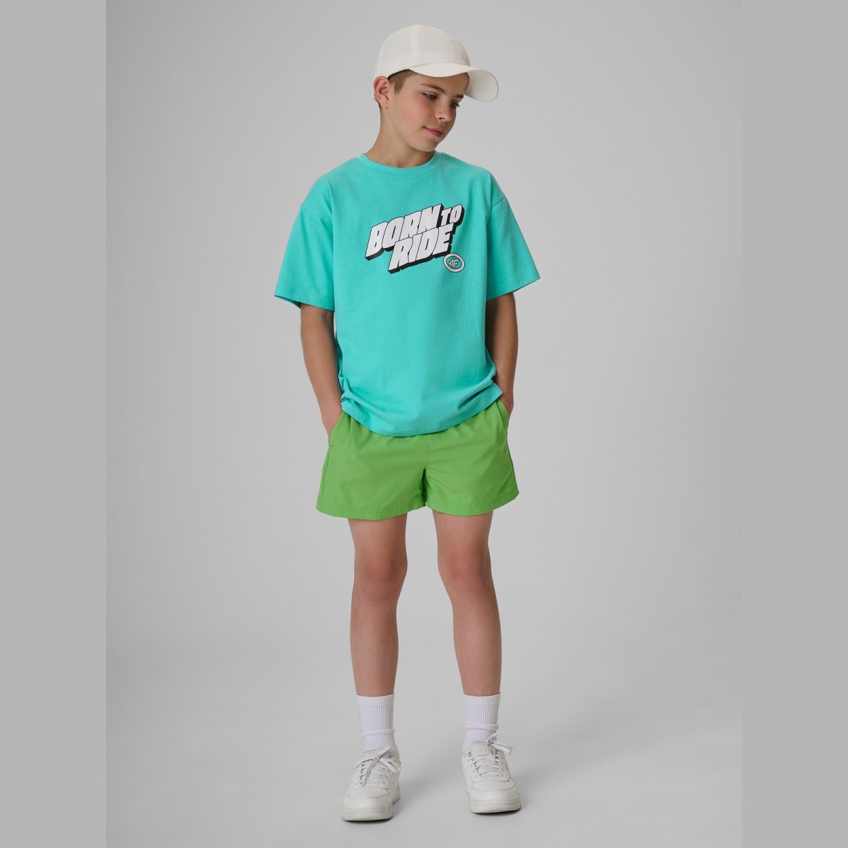 T-shirt regular s potlačou chlapčenský - mätový · záber 2