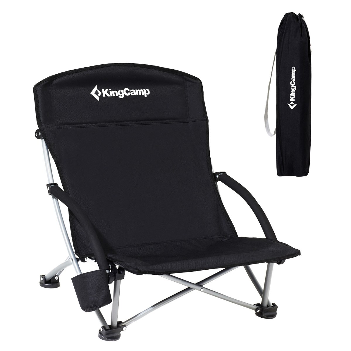 Kemping skladacia stolička KING CAMP Deluxe s opierkami oceľ - čierna · záber 1