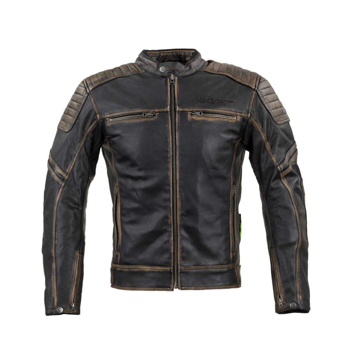 Kožená moto bunda W-TEC Mungelli - Veľkosť: M | Farba: Hnedá · záber 1