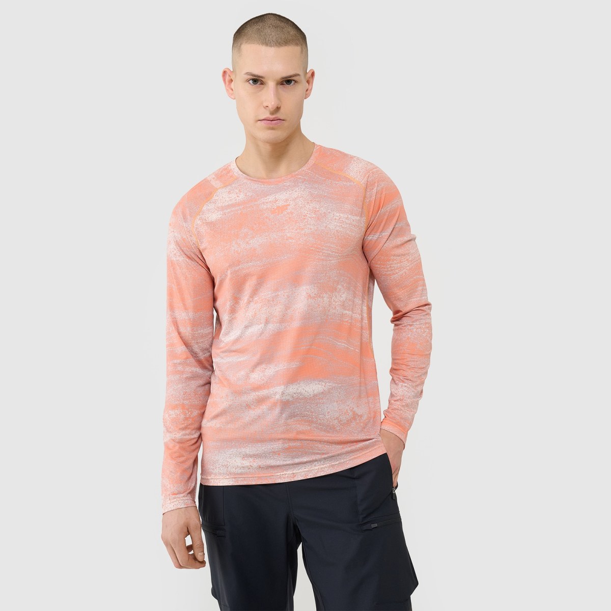 Pánsky cyklistický dres s dlhým rukávom - oranžový · záber 1