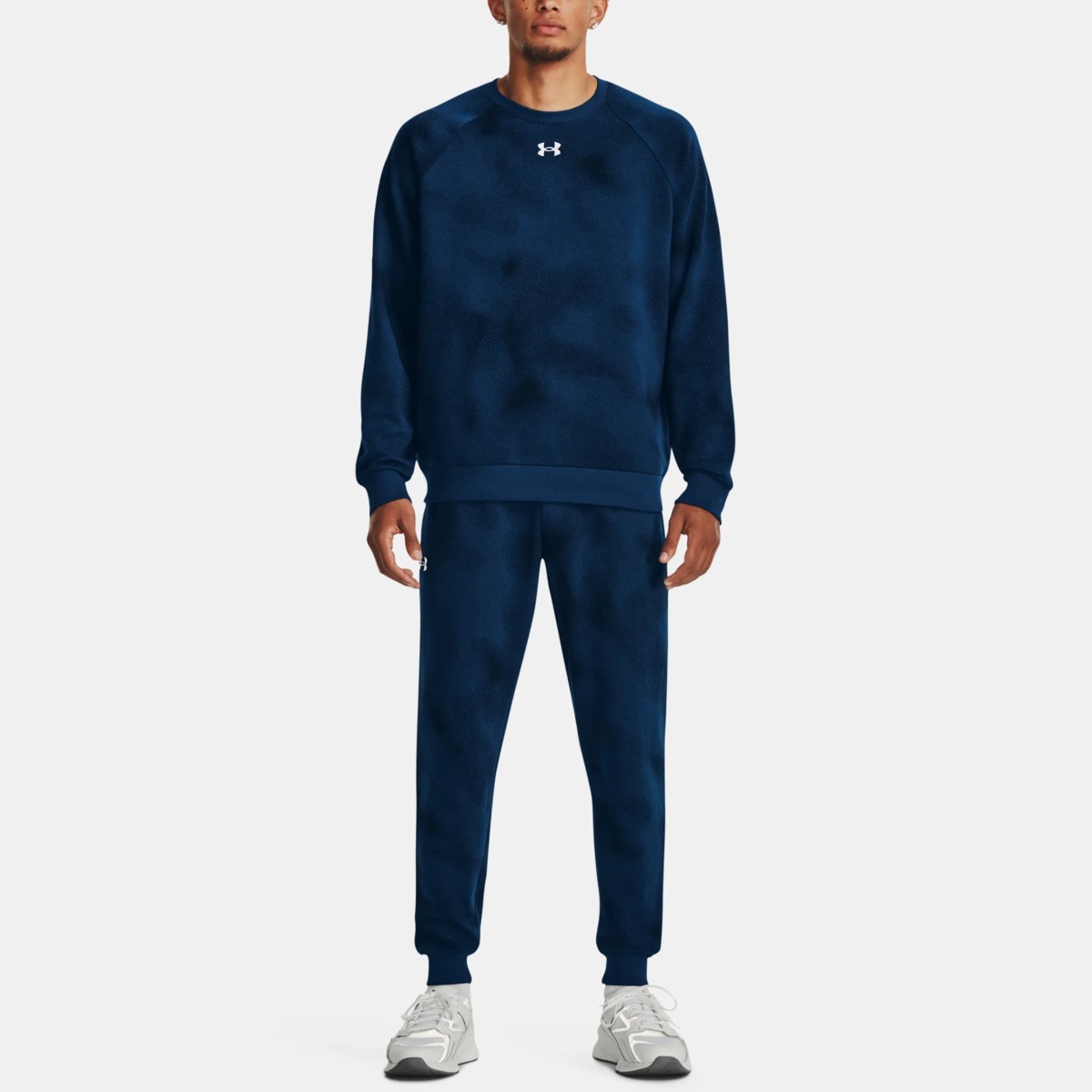 Under Armour UA Rival Fleece Printed Jgrs - Veľkosť: S | Farba: Modrá · záber 4