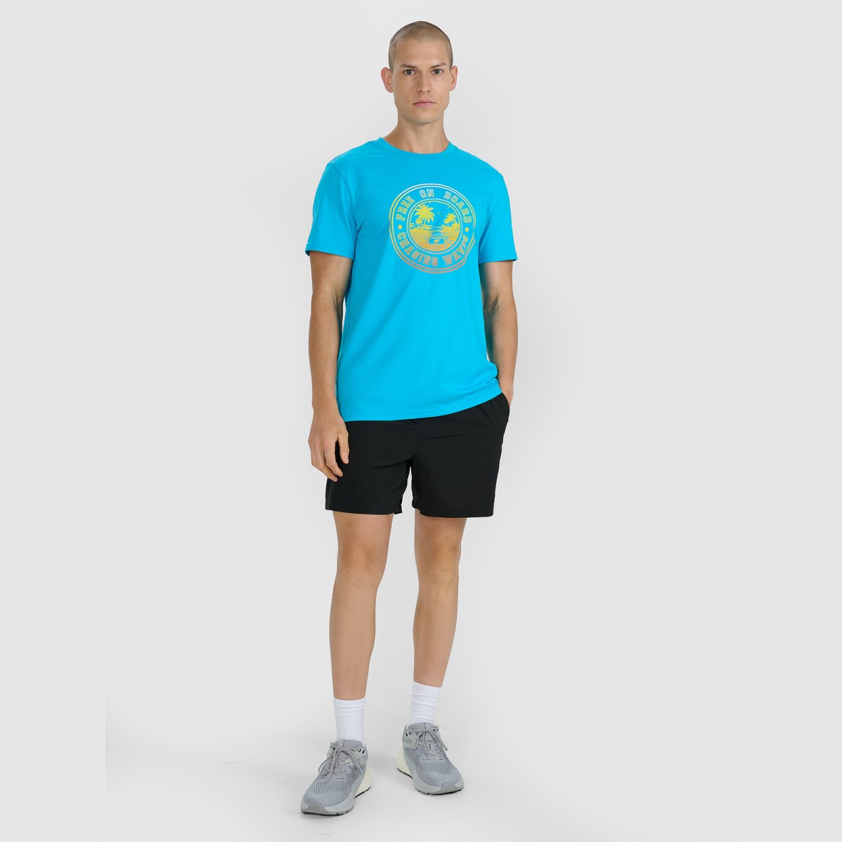 T-shirt regular s potlačou pánsky - modrý · záber 6