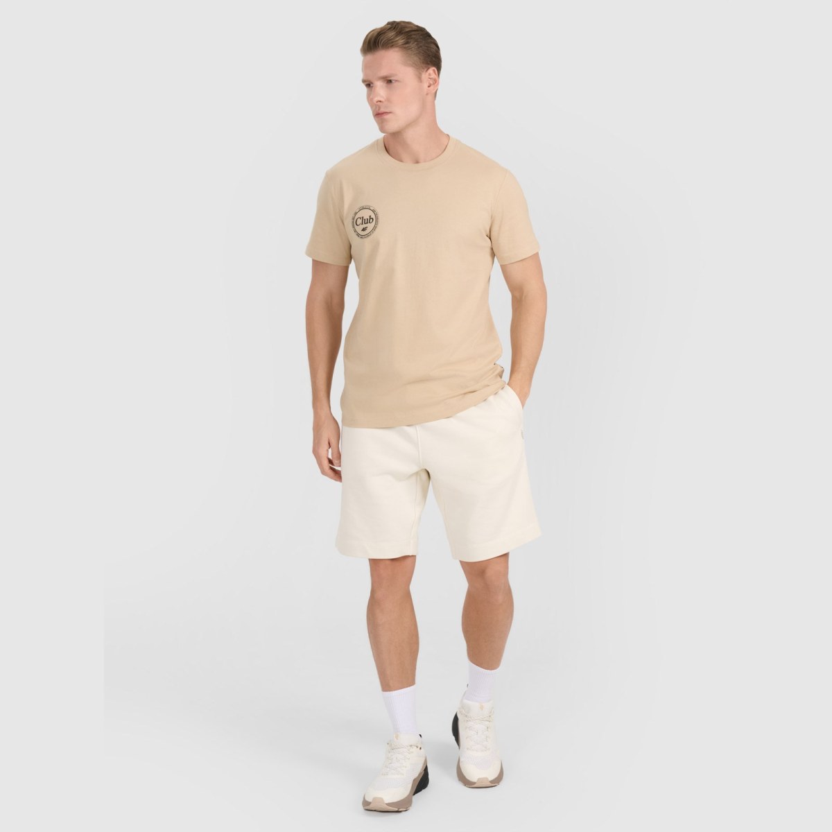 T-shirt regular s potlačou pánsky - hnedý · záber 2