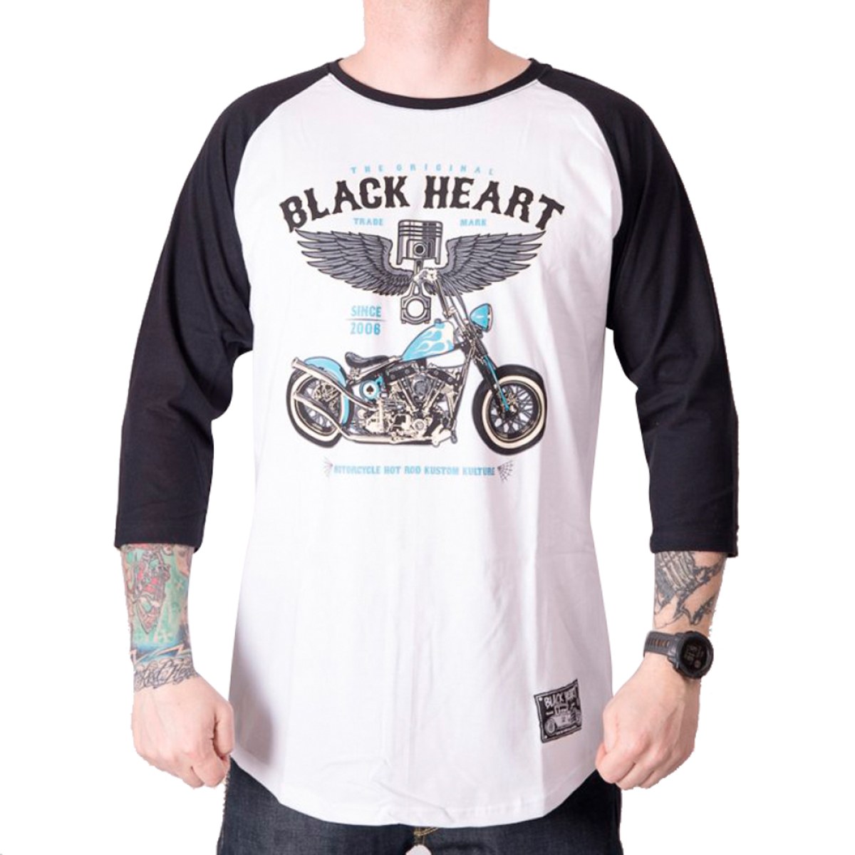 BLACK HEART Blue Chopper RG biela - M · záber 1