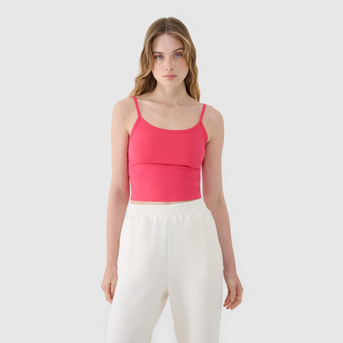 Dámsky slim crop-top - ružový · záber 1