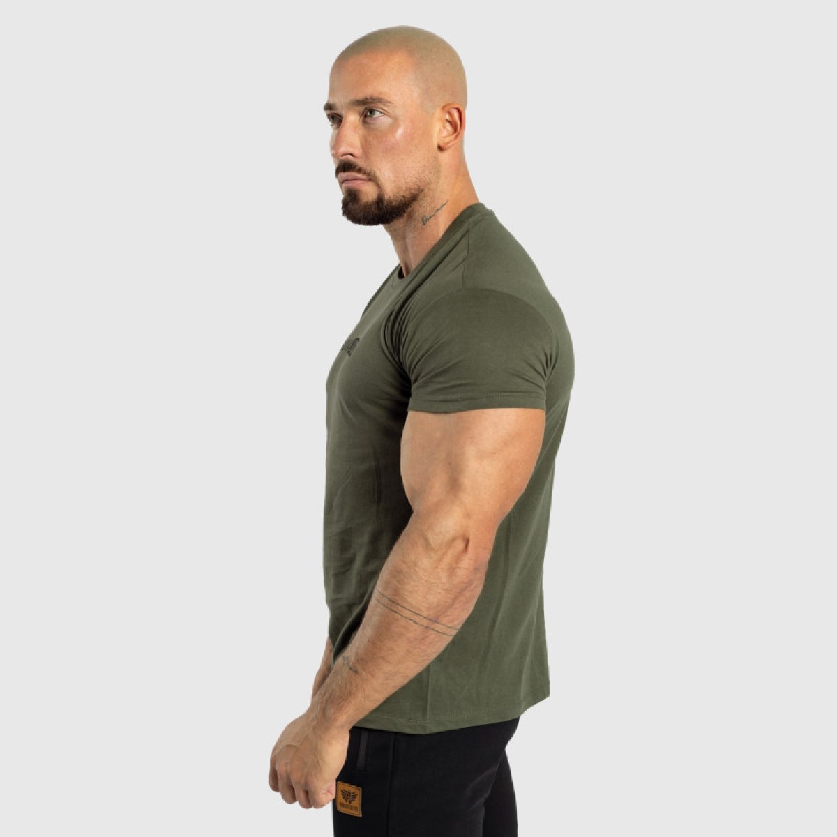Pánske fitness tričko Iron Aesthetics Gym, vojenská zelená · záber 4