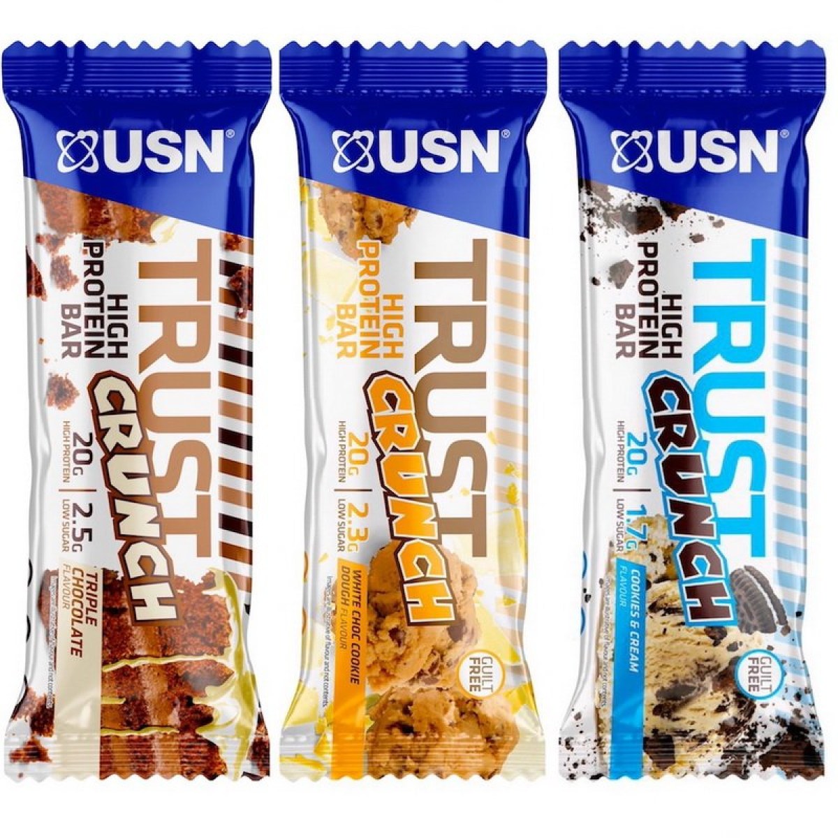 Tyčinka: Trust Crunch - USN 60 g Triple Chocolate · záber 1