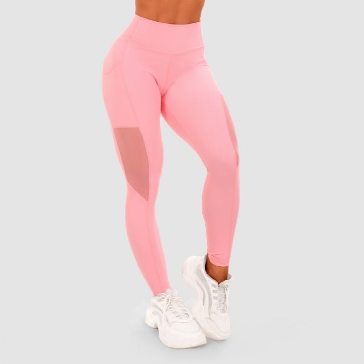 GymBeam Dámske legíny Mesh Panel pink LL · záber 1