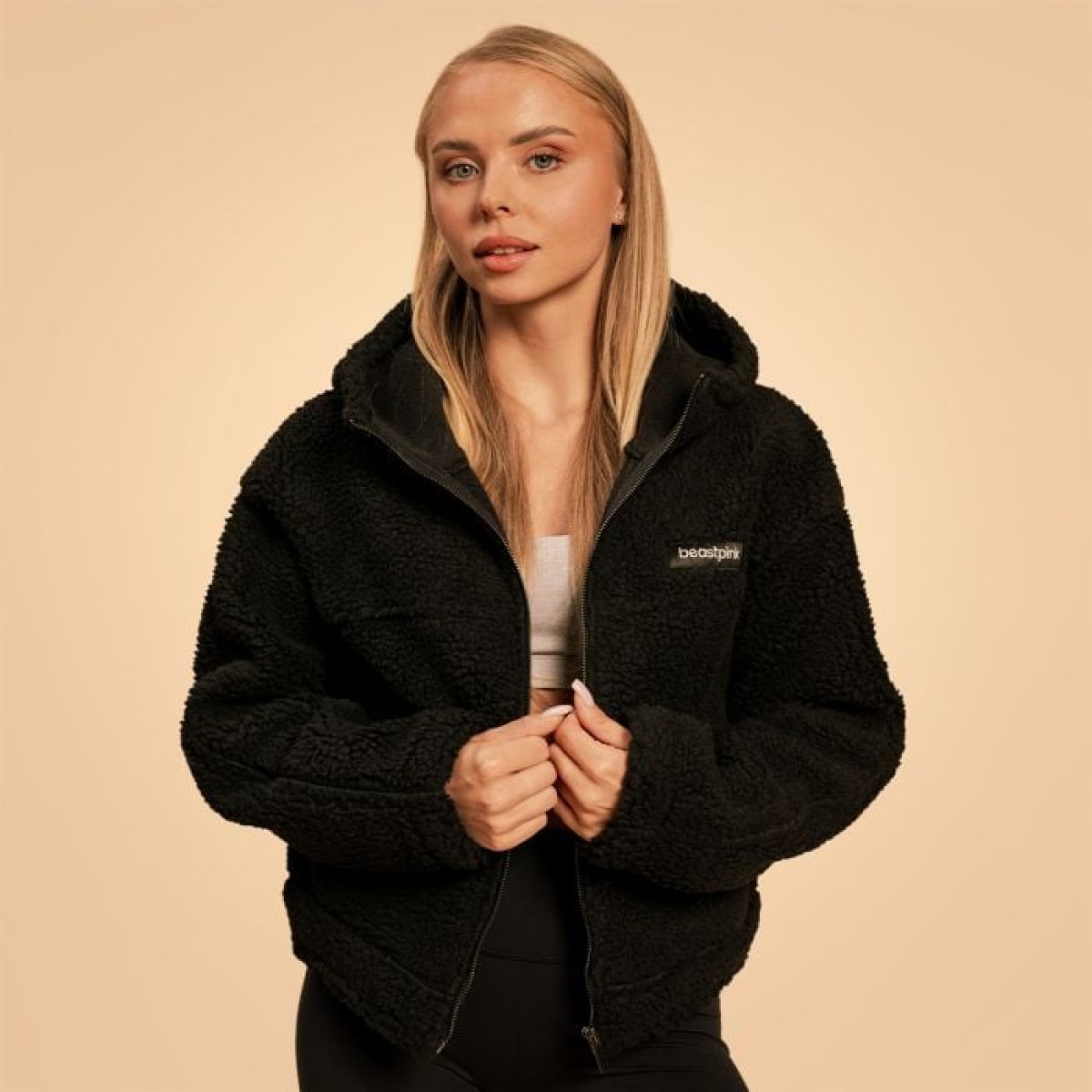 BeastPink Dámska bunda Hoodie Bliss Black LL · záber 1