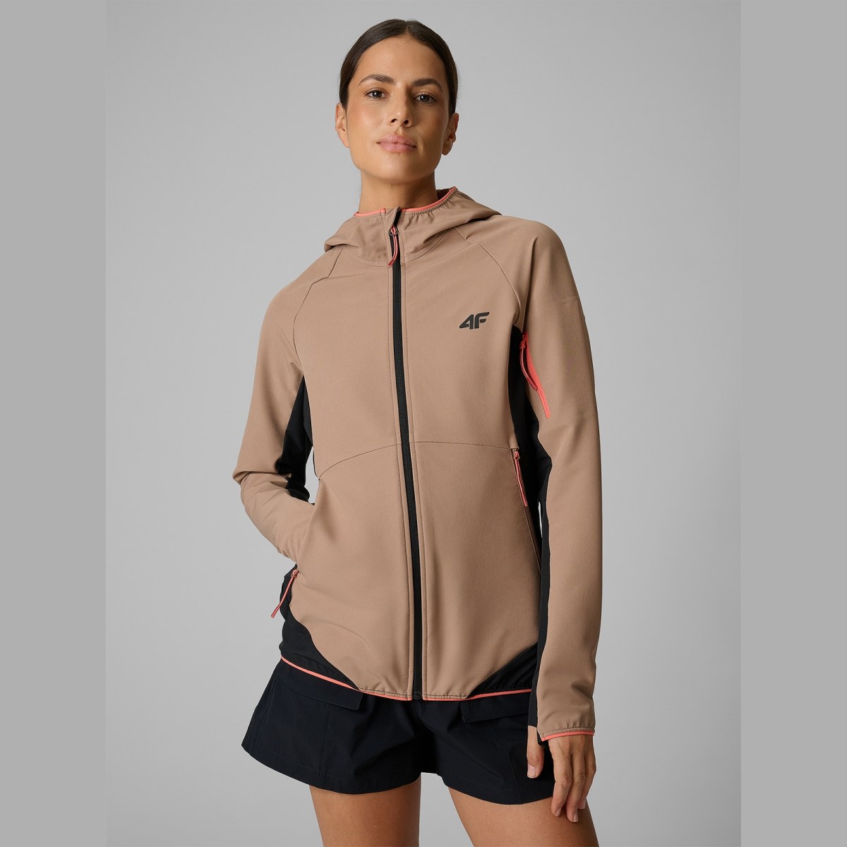 Softshell bunda vetruodolná dámska - béžová · záber 1