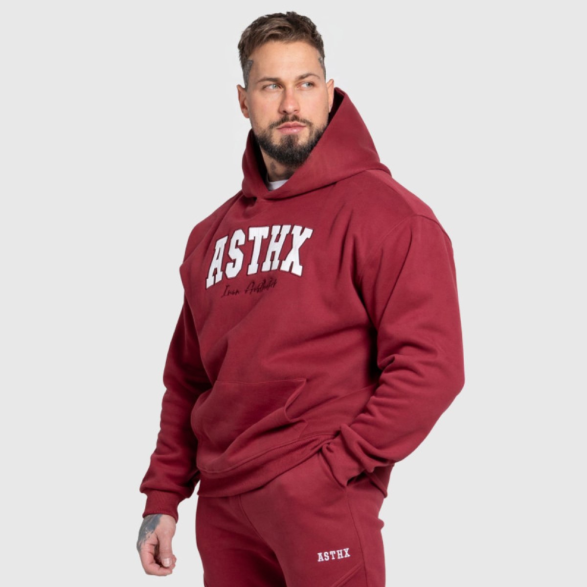 Oversized mikina Iron Aesthetics ASTHX, bordová · záber 1