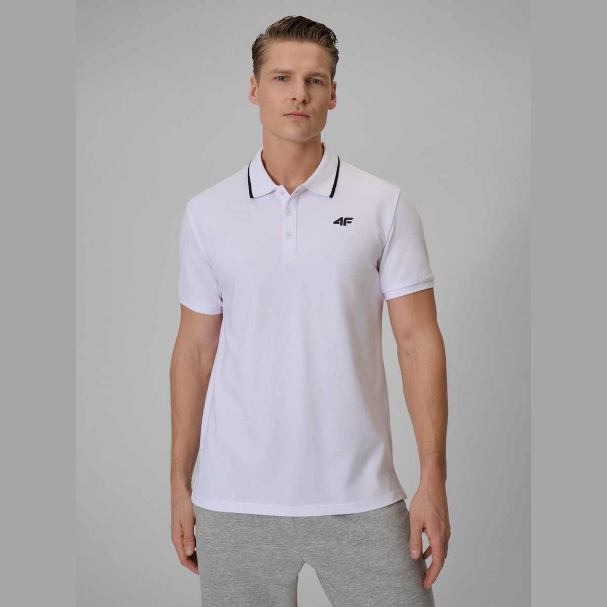 Pánske polo tričko regular - biele · záber 3