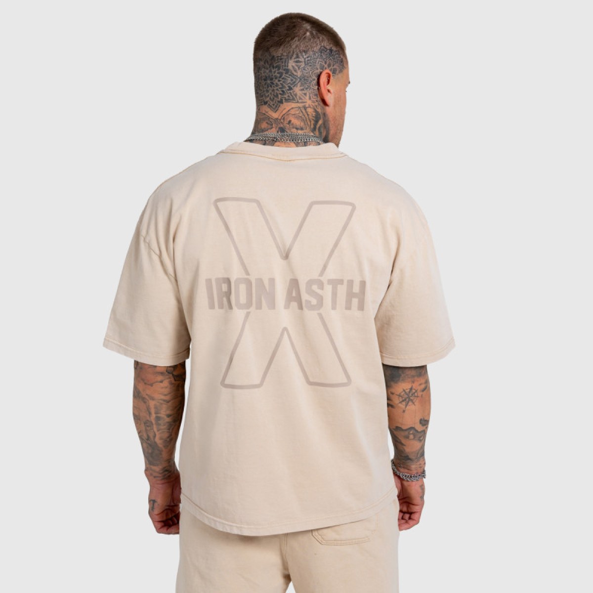 Pánske tričko Iron Aesthetics X Washed, béžové · záber 3