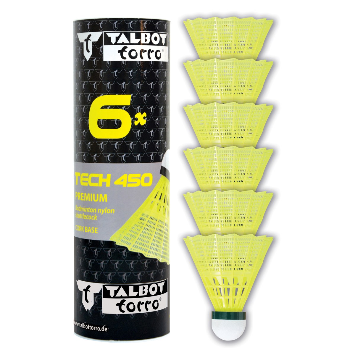Bedmintonové loptičky TALBOT TORRO Tech 450 Slow 6ks - žlté · záber 1