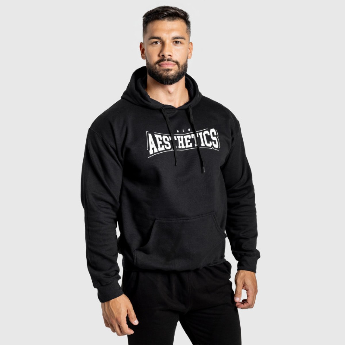 Mikina s kapucňou Iron Aesthetics Frontline, čierna · záber 4