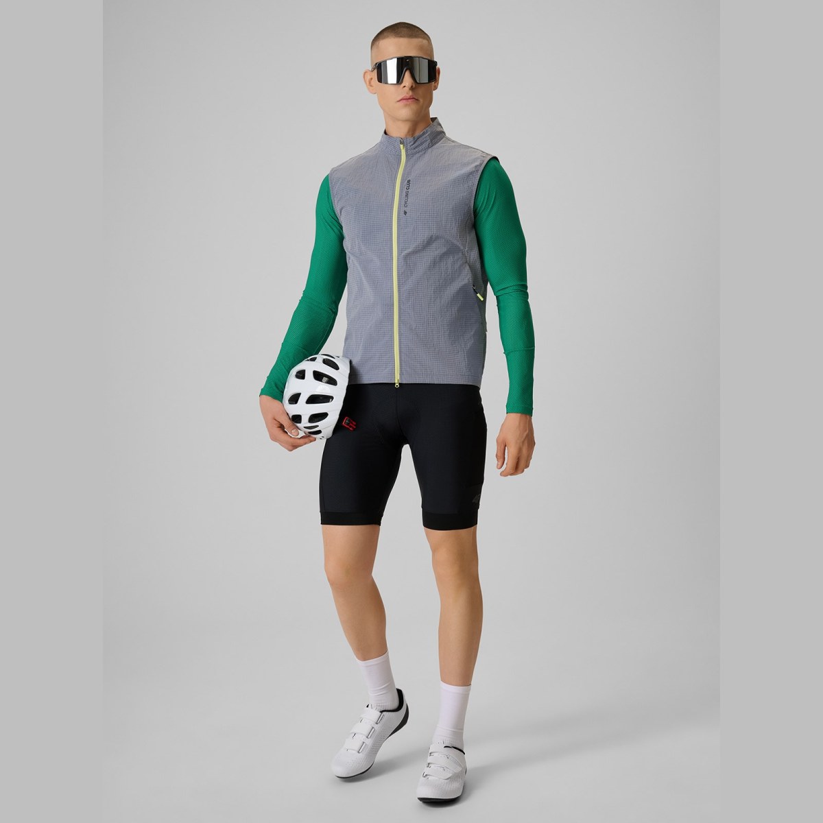 Pánsky cyklistický dres s dlhým rukávom s ochranou UPF50+ - zelený · záber 2