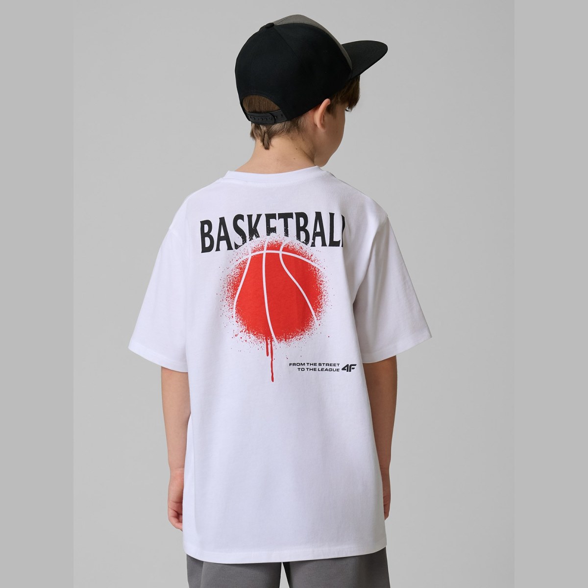 T-shirt loose s potlačou chlapčenský - biely · záber 7