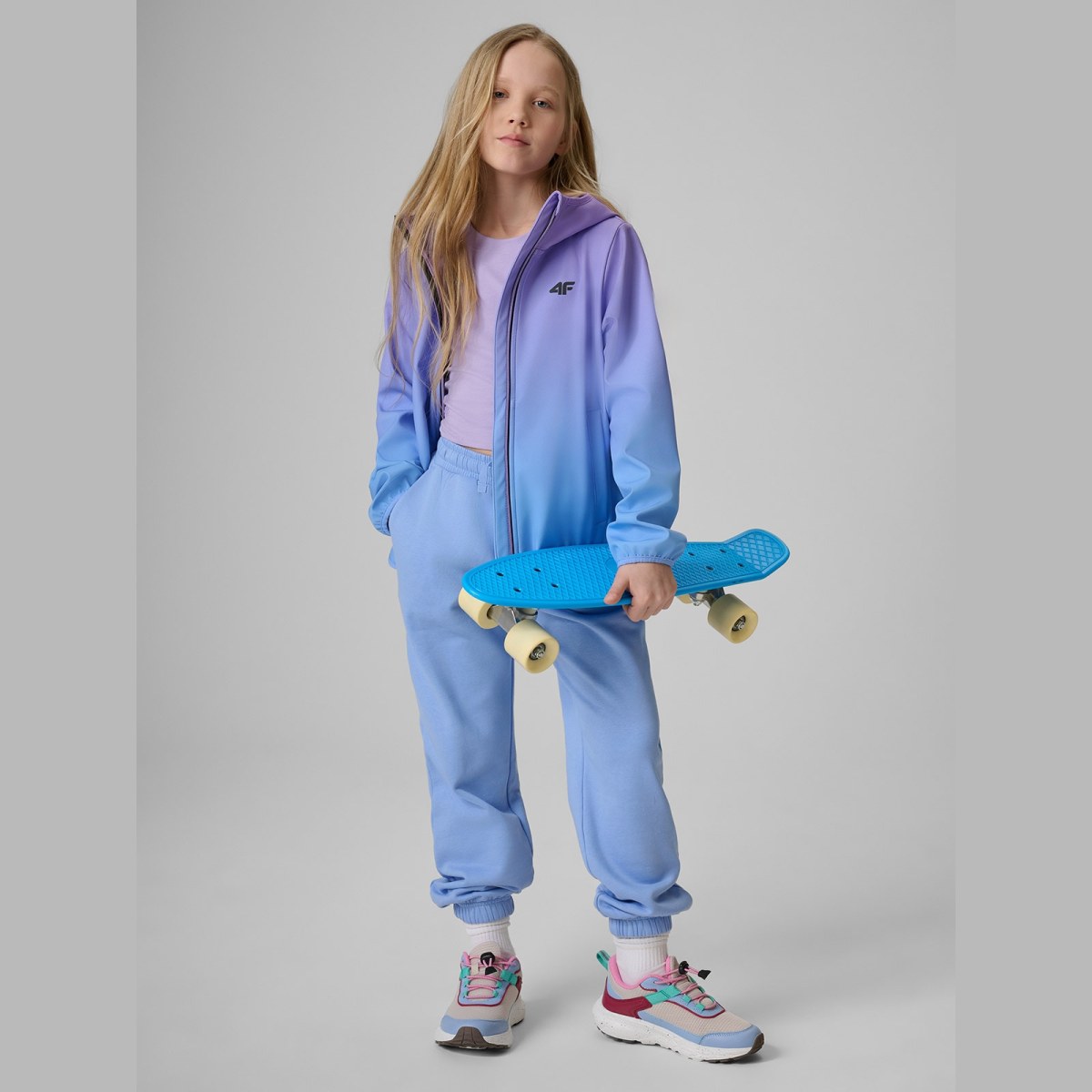 Softshellová bunda vetruodolná membrána 5000 dievčenská - multicolor · záber 2