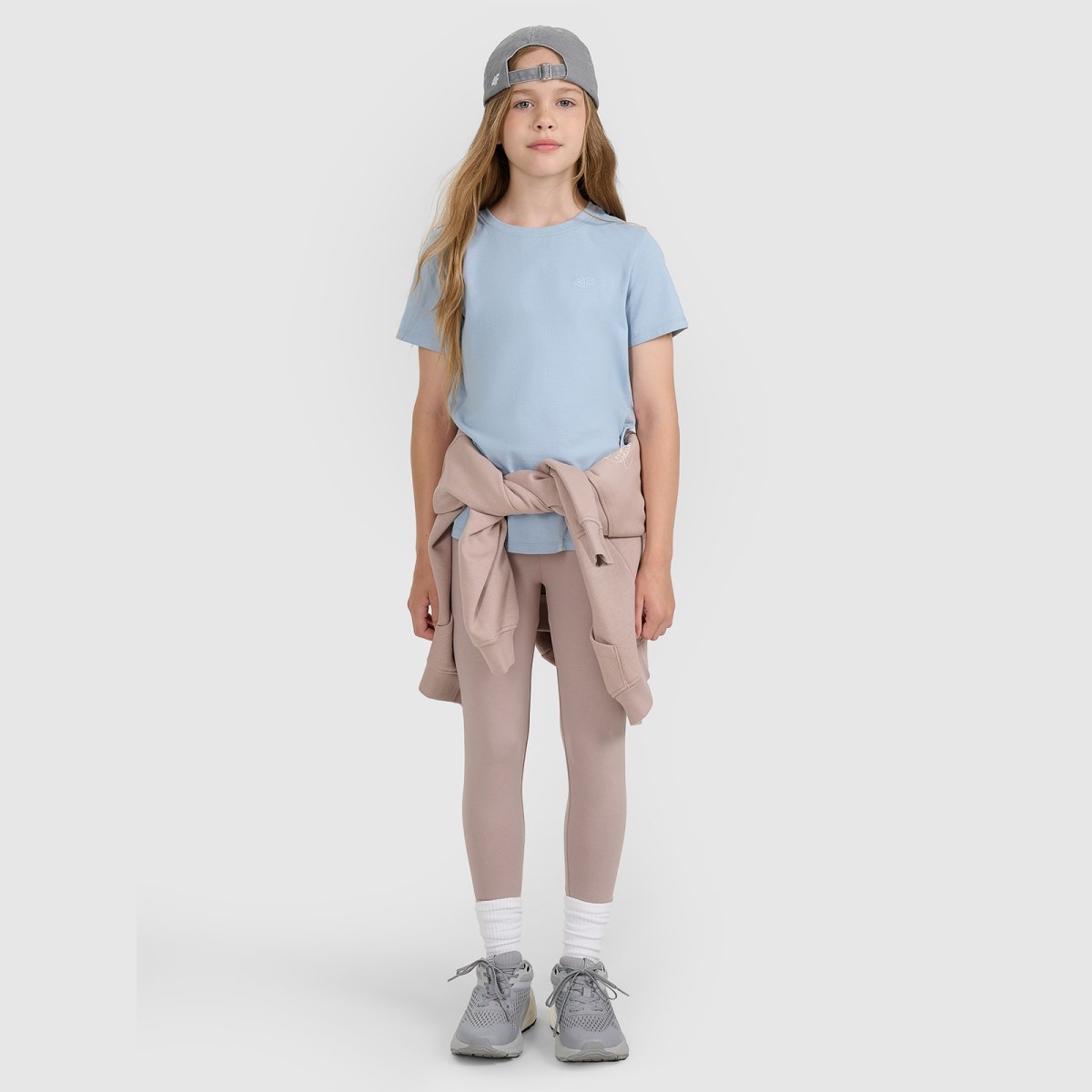 Oversize hladké tričko dievčenské - modré · záber 2