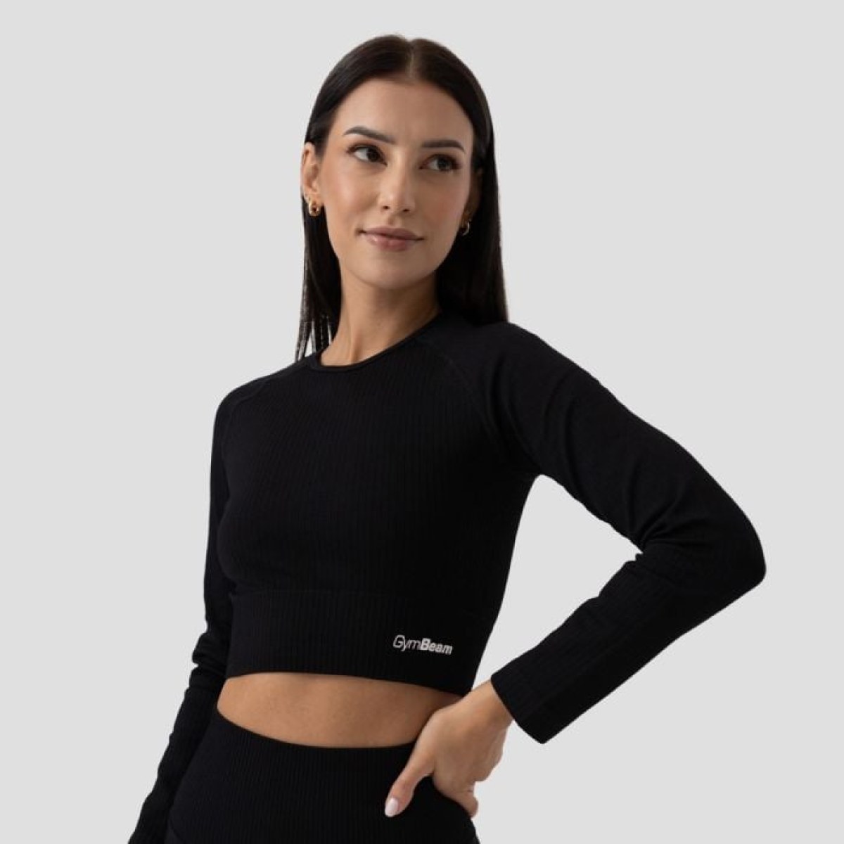 GymBeam Dámske tričko FLO Ribbed Crop-Top Black XLXL · záber 1