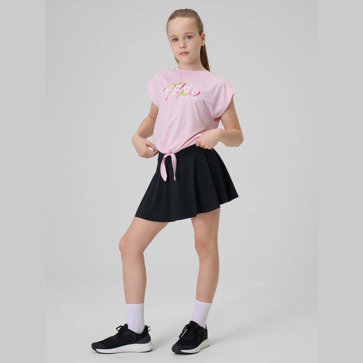 Dievčenský rýchloschnúci športový crop-top - ružový · záber 2