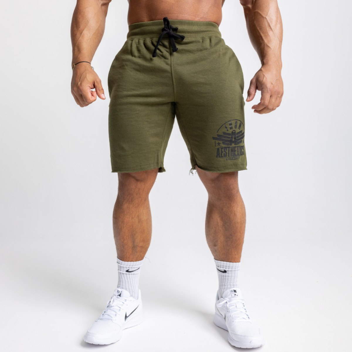 Pánske teplákové kraťasy Iron Aesthetics Force, vojenská zelená · záber 4